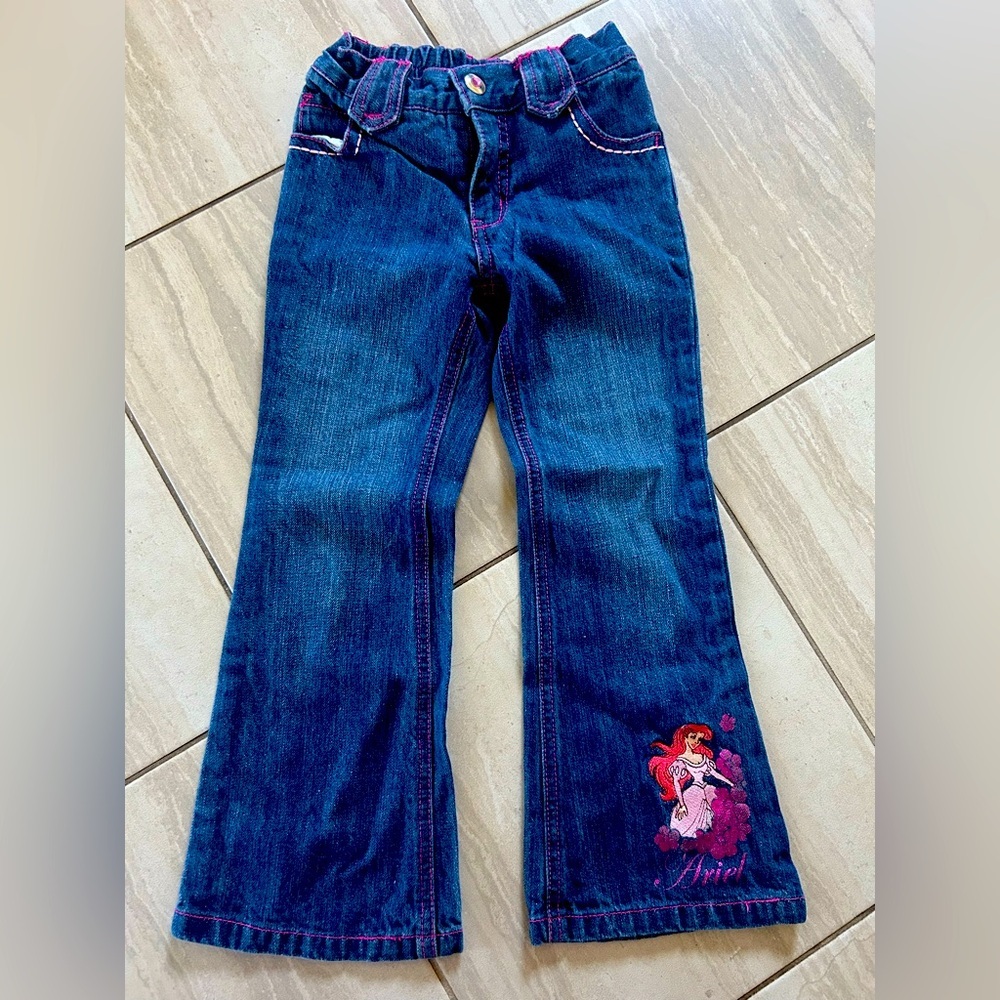 Y2K Ariel the little mermaid embroidered denim size 5